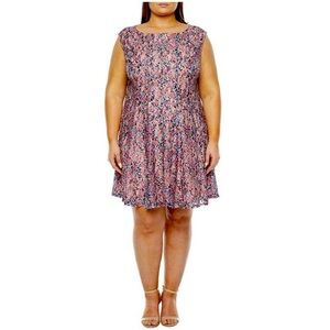 Danny & Nicole 18W Pink Sleeveless Floral Lace Dress NWOT – Flattering Fit